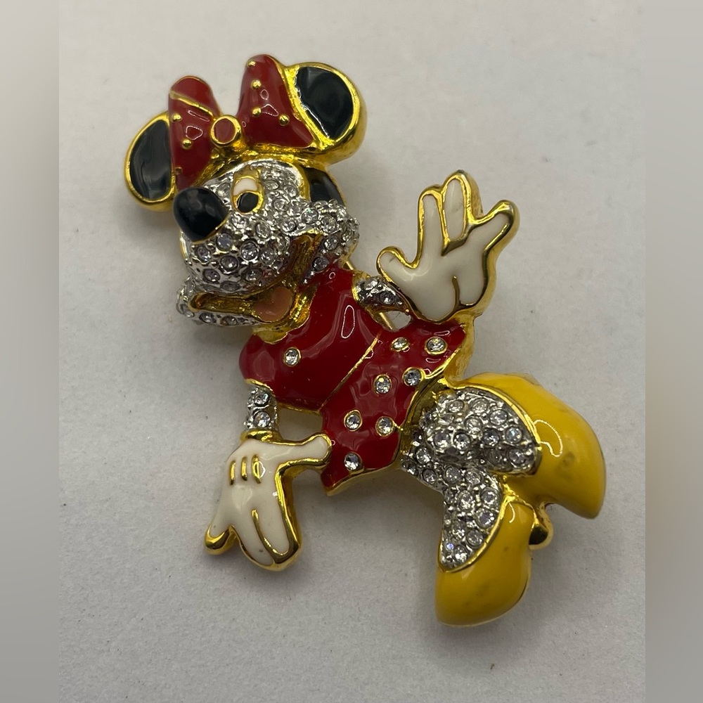 Limited Edition Authentic Signed Disney Swarovski Minnie Mouse Brooch Retired - Picture 7 of 7